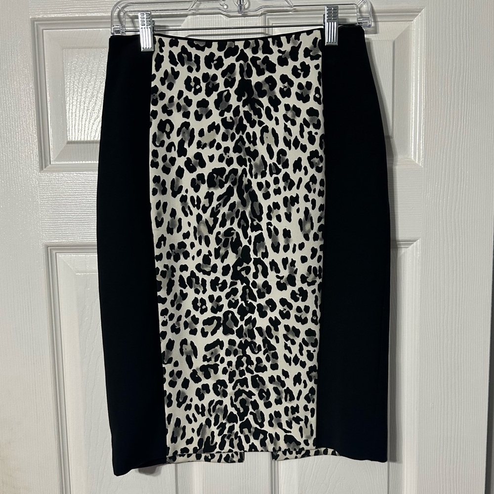 NWT White House Black Market Leopard Panel Pencil Skirt
